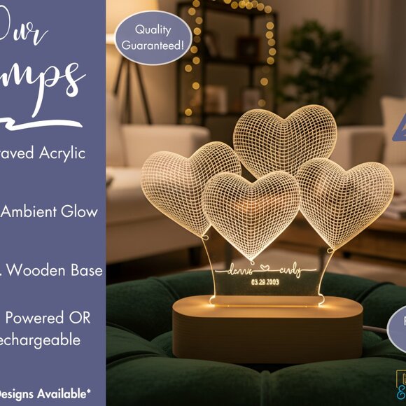 Personalized Heart LED Name Light • Custom Valentine’s Gift for Her - Picture 3 of 8